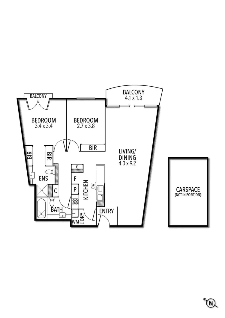Floorplan of Homely apartment listing, 504/701 Mt Alexander Road, Moonee Ponds VIC 3039