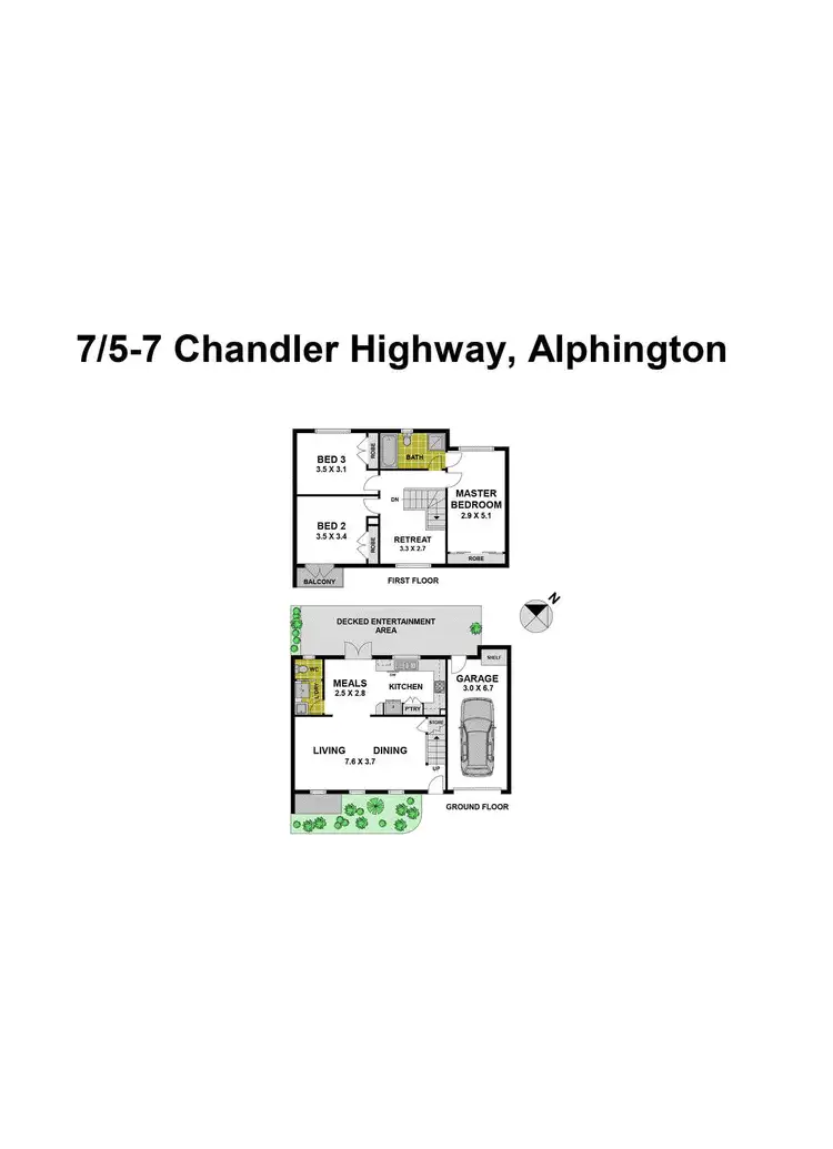 Floorplan of Homely townhouse listing, 7/5-7 Chandler Highway, Alphington VIC 3078