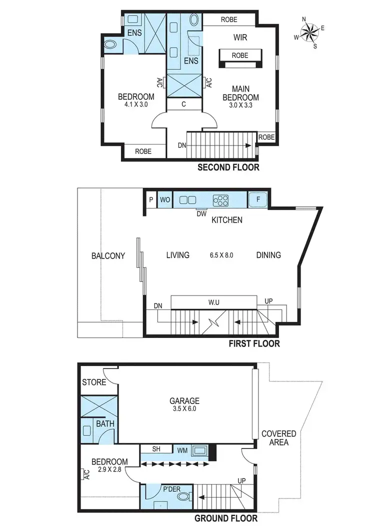 Floorplan of Homely townhouse listing, 5/12 Arawatta Street, Carnegie VIC 3163