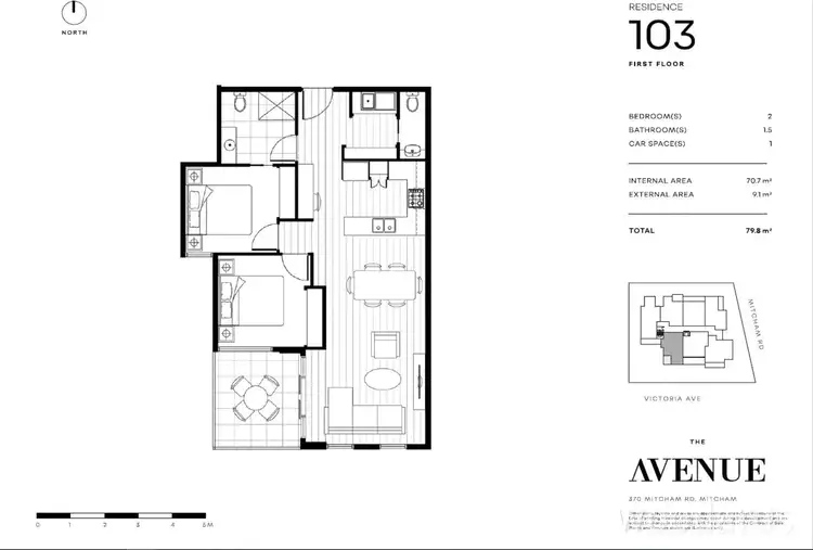 Floorplan of Homely apartment listing, 103/370-372 Mitcham Road, Mitcham VIC 3132