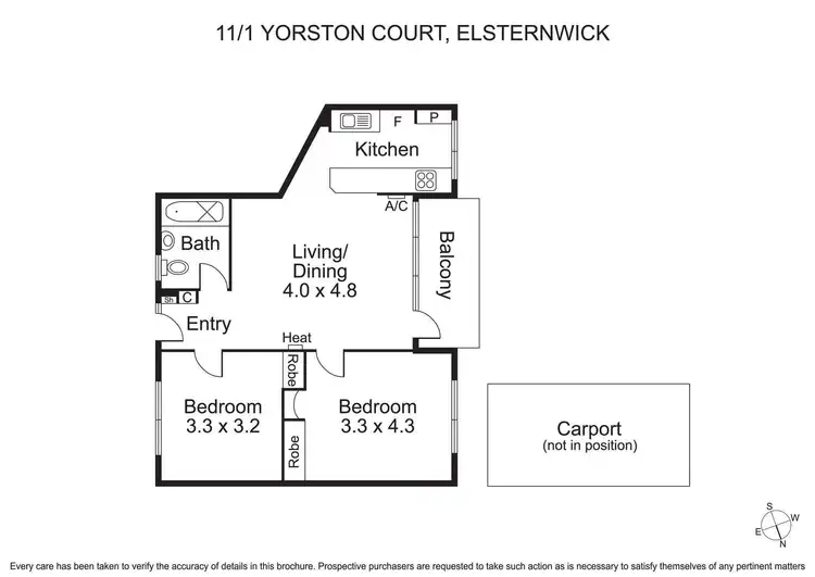 Floorplan of Homely apartment listing, 11/1 Yorston Court, Elsternwick VIC 3185