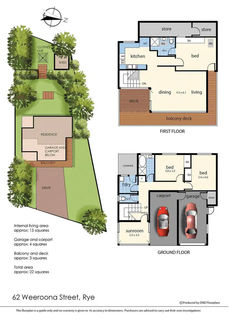 Floorplan of Homely house listing, 62 Weeroona Street, Rye VIC 3941
