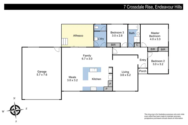 Floorplan of Homely house listing, 7 Crossdale Rise, Endeavour Hills VIC 3802