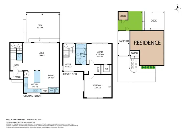 Floorplan of Homely townhouse listing, 2/295 Bay Road, Cheltenham VIC 3192