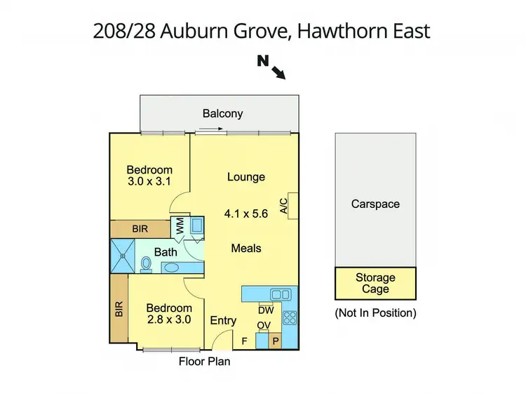 Floorplan of Homely apartment listing, 208/28 Auburn Grove, Hawthorn East VIC 3123