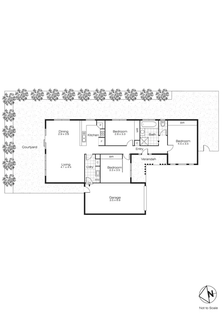 Floorplan of Homely unit listing, 3/203 Warrenheip Street, Buninyong VIC 3357
