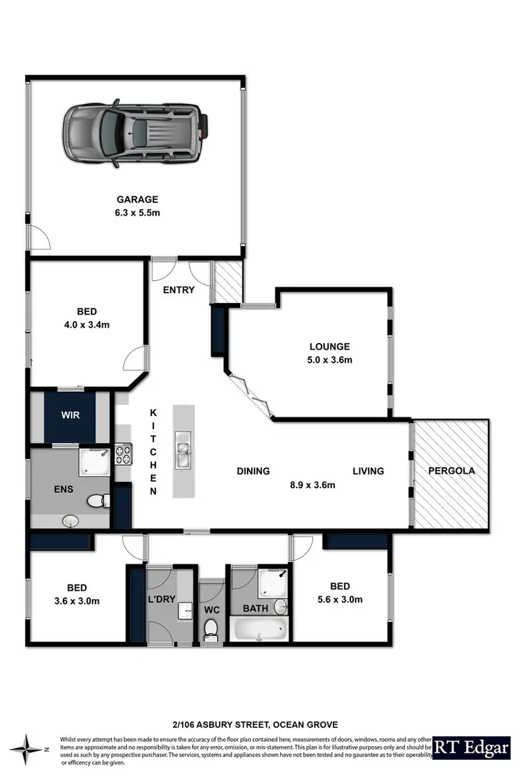 Floorplan of Homely townhouse listing, 2/106 Asbury Street, Ocean Grove VIC 3226