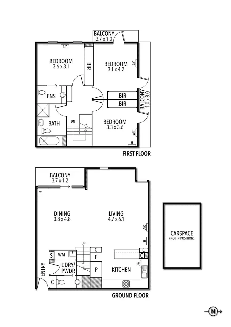 Floorplan of Homely apartment listing, 24/1 St David Street, Fitzroy VIC 3065