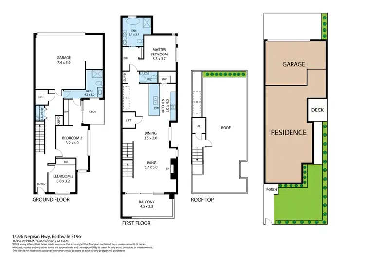 Floorplan of Homely townhouse listing, 1/296 Nepean Highway, Edithvale VIC 3196