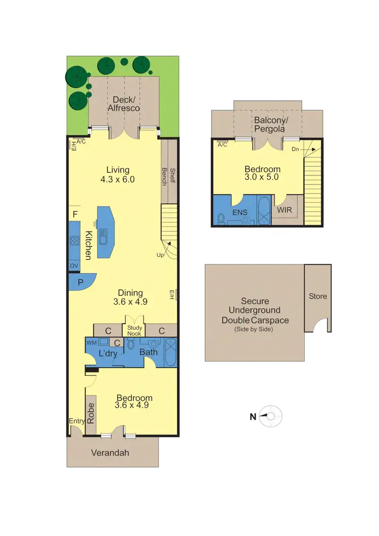 Floorplan of Homely townhouse listing, 2/47 Riversdale Road, Hawthorn VIC 3122
