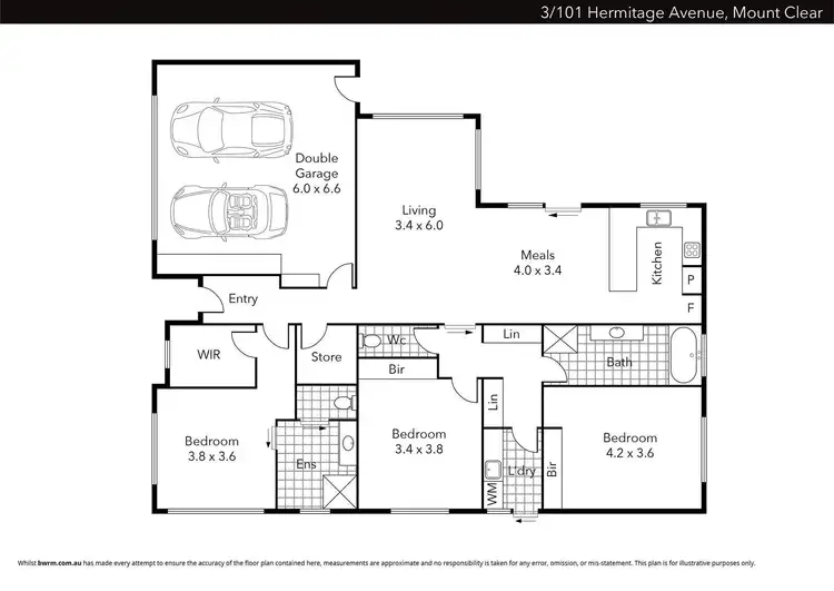 Floorplan of Homely house listing, 3/101 Hermitage Avenue, Mount Clear VIC 3350