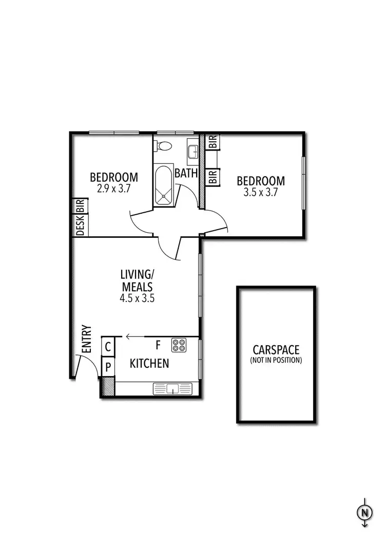 Floorplan of Homely unit listing, 12/104 The Avenue, Parkville VIC 3052