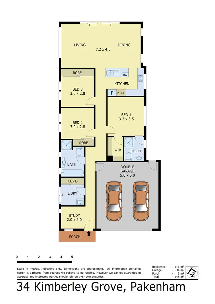 Floorplan of Homely house listing, 34 Kimberley Grove, Pakenham VIC 3810