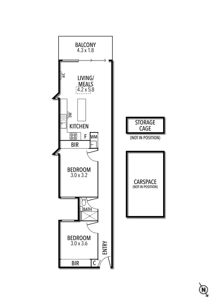 Floorplan of Homely apartment listing, 201/287 Brunswick Road, Brunswick VIC 3056