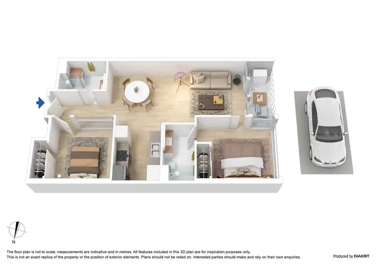 Floorplan of Homely apartment listing, 3107/618 Lonsdale Street, Melbourne VIC 3000