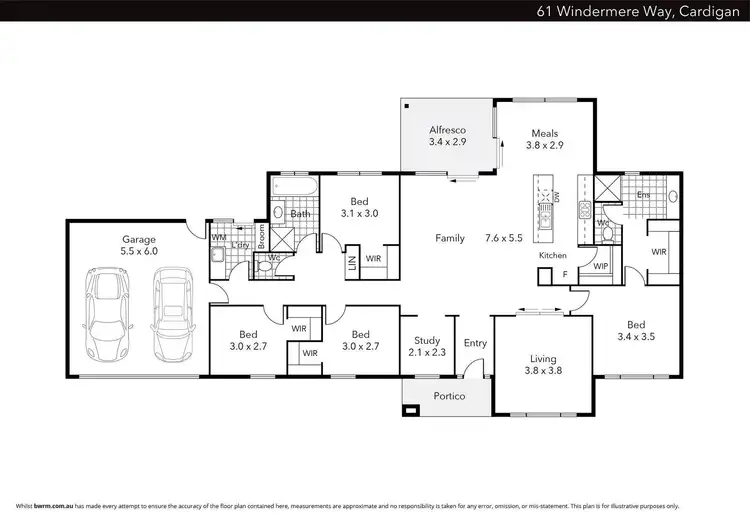 Floorplan of Homely house listing, 61 Windermere Way, Cardigan VIC 3352