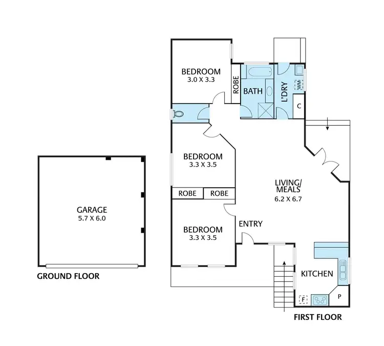 Floorplan of Homely townhouse listing, 107 Sackville Street, Montmorency VIC 3094