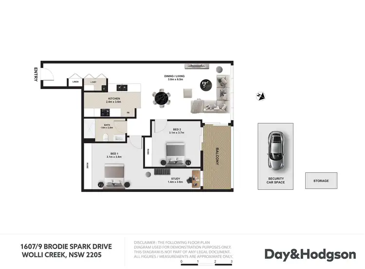 Floorplan of Homely apartment listing, 1607/9 Brodie Spark Drive Street, Wolli Creek NSW 2205