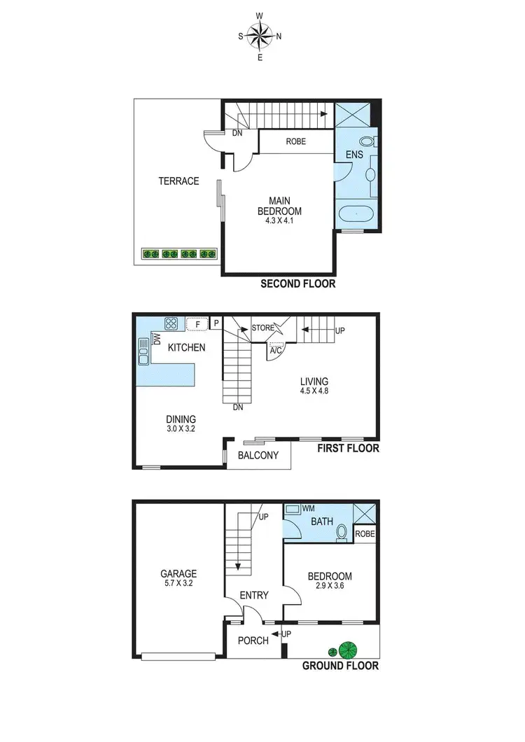 Floorplan of Homely townhouse listing, 1b Phillip Street, Bentleigh VIC 3204