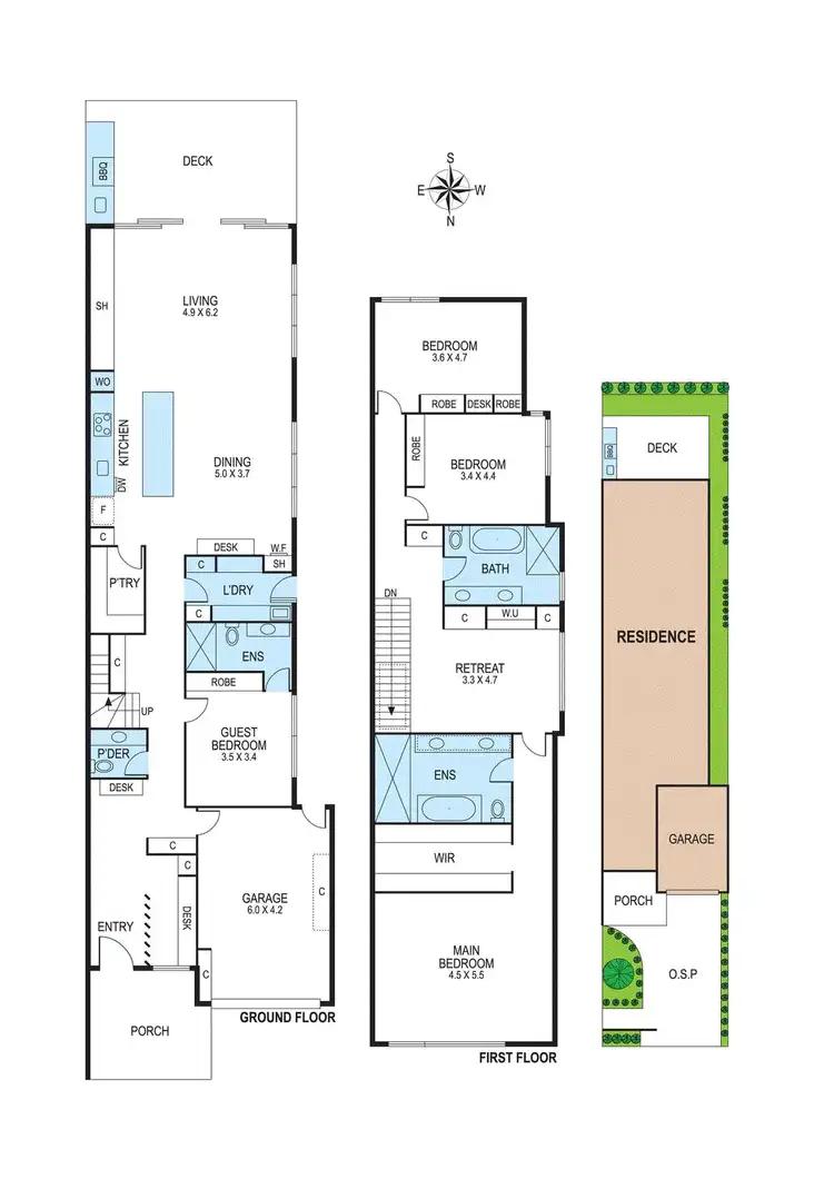 Floorplan of Homely townhouse listing, 76A Castlewood Street, Bentleigh East VIC 3165