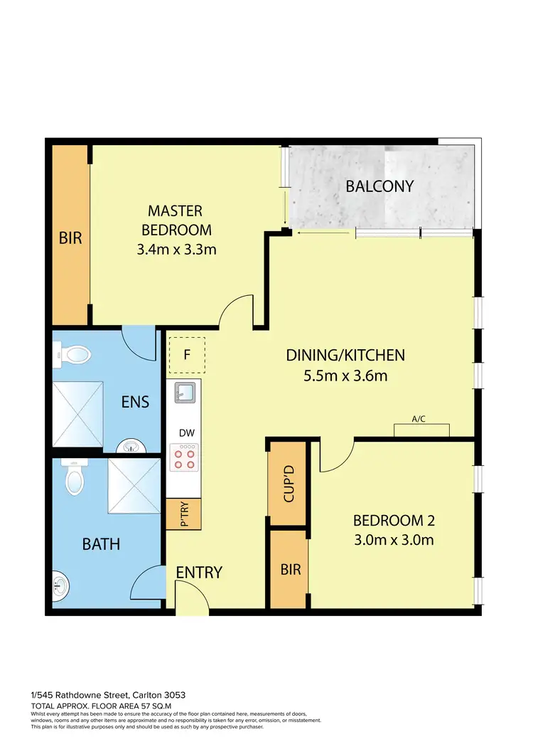 Floorplan of Homely apartment listing, 1/545 Rathdowne Street, Carlton VIC 3053