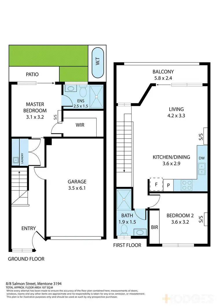 Floorplan of Homely townhouse listing, 8/8 Salmon Street, Mentone VIC 3194