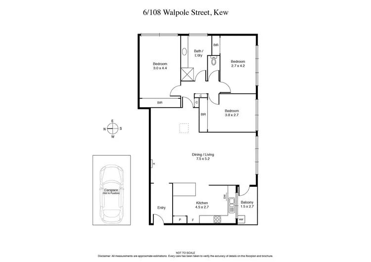 Floorplan of Homely apartment listing, 6/108 Walpole Street, Kew VIC 3101