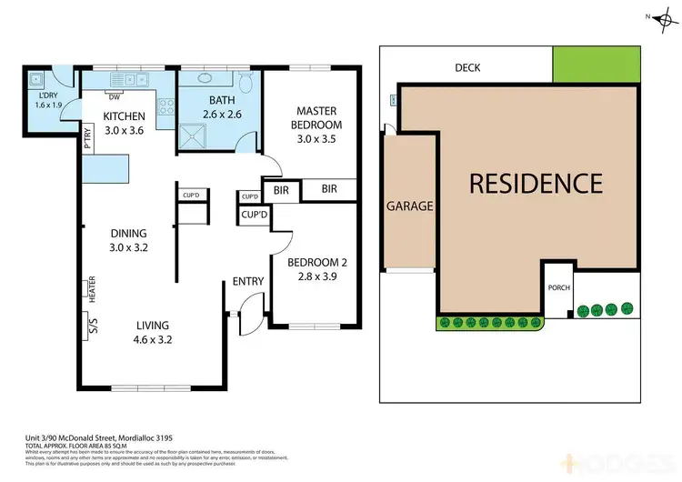 Floorplan of Homely unit listing, 3/90 McDonald Street, Mordialloc VIC 3195
