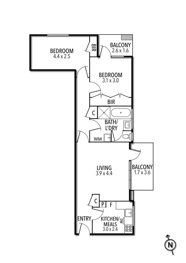 Floorplan of Homely apartment listing, 4/815 Park Street, Brunswick VIC 3056