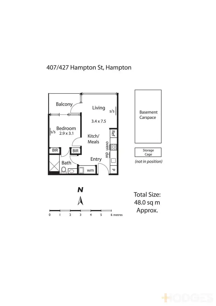 Floorplan of Homely apartment listing, 407/427 Hampton Street, Hampton VIC 3188