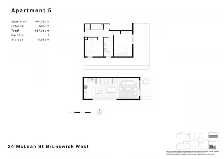 Floorplan of Homely townhouse listing, 5/24 McLean Street, Brunswick West VIC 3055