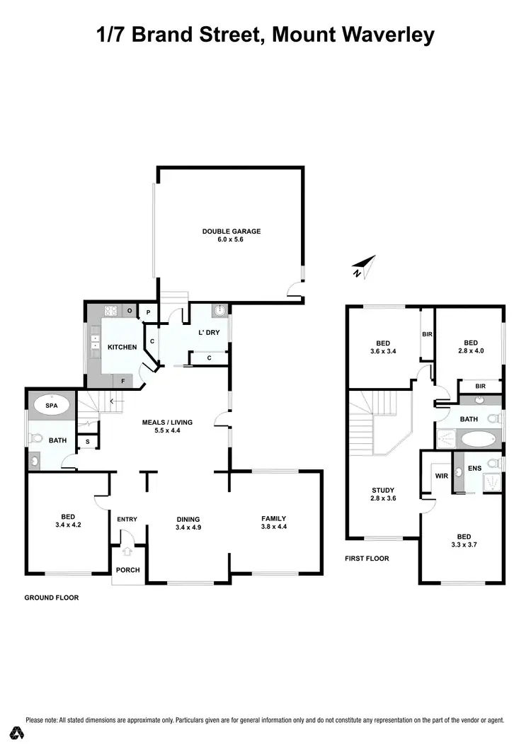 Floorplan of Homely townhouse listing, 1/7 Brand Street, Mount Waverley VIC 3149