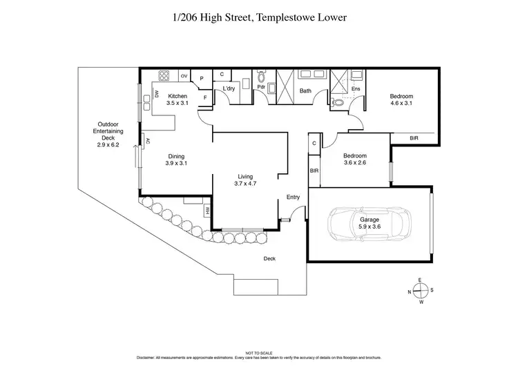 Floorplan of Homely unit listing, 1/206 High Street, Templestowe Lower VIC 3107