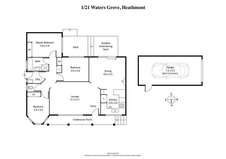 Floorplan of Homely unit listing, 1/21 Waters Grove, Heathmont VIC 3135