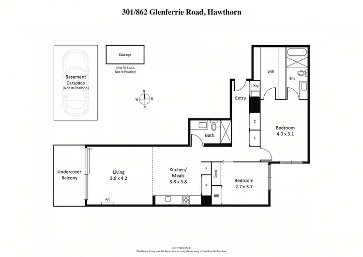 Floorplan of Homely apartment listing, 301/862 Glenferrie Road, Hawthorn VIC 3122
