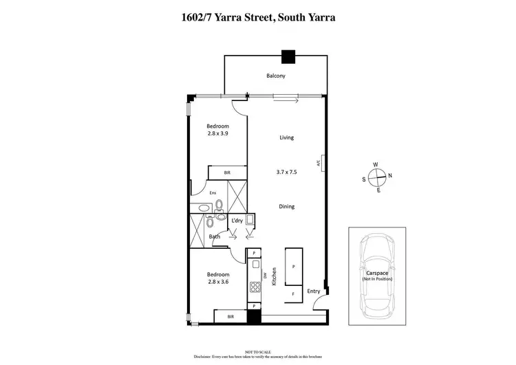 Floorplan of Homely apartment listing, 1602/7 Yarra Street, South Yarra VIC 3141