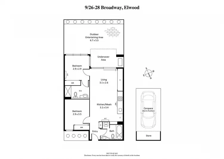 Floorplan of Homely apartment listing, 9/26-28 Broadway, Elwood VIC 3184