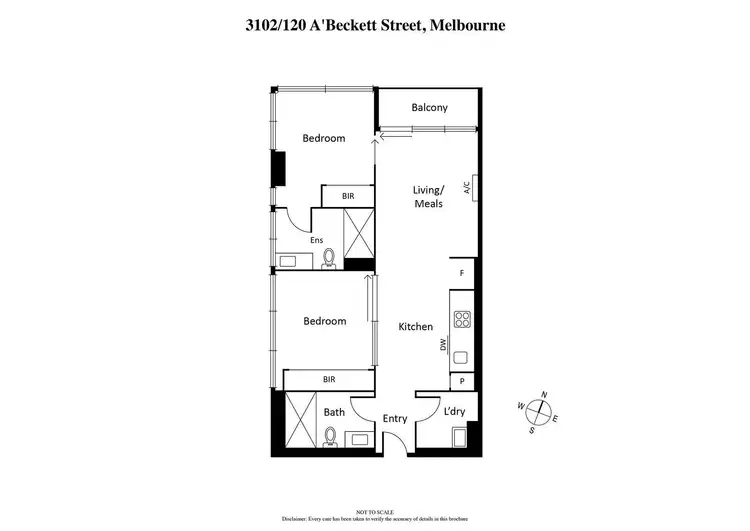 Floorplan of Homely apartment listing, 3102/120 A'Beckett Street, Melbourne VIC 3000