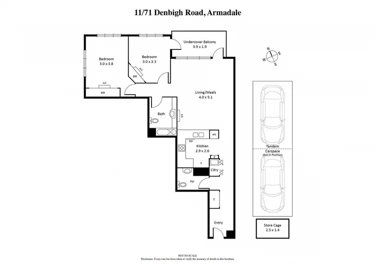 Floorplan of Homely apartment listing, 11/71 Denbigh Road, Armadale VIC 3143