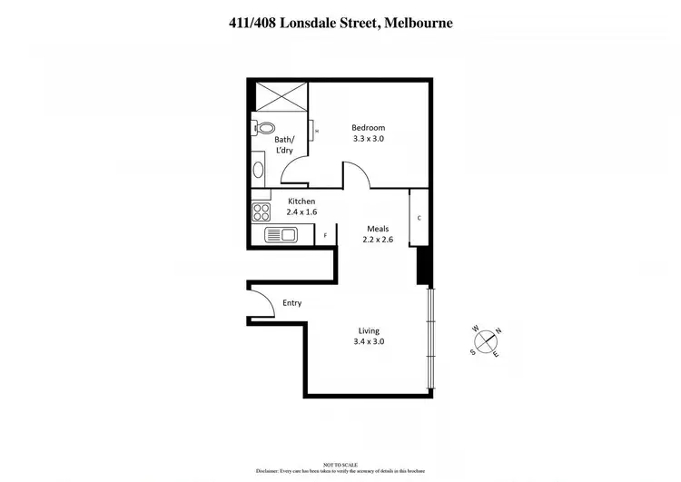 Floorplan of Homely apartment listing, 411/408 Lonsdale Street, Melbourne VIC 3000