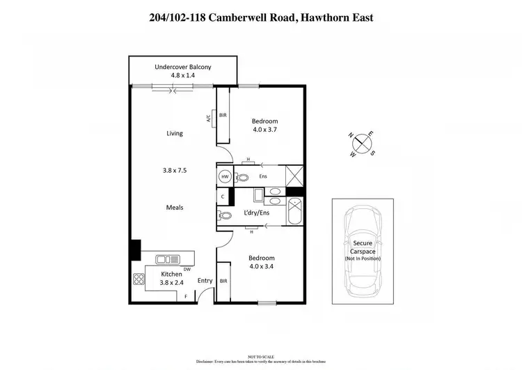 Floorplan of Homely apartment listing, 204/102-118 Camberwell Road, Hawthorn East VIC 3123
