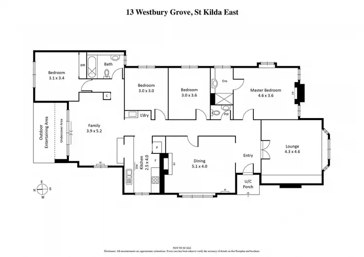 Floorplan of Homely house listing, 13 Westbury Grove, St Kilda East VIC 3183