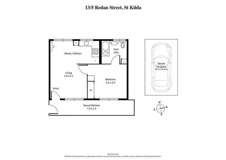 Floorplan of Homely apartment listing, 13/5 Redan Street, St Kilda VIC 3182