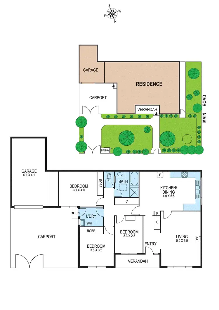 Floorplan of Homely unit listing, 1/2 Oakes Avenue, Clayton South VIC 3169