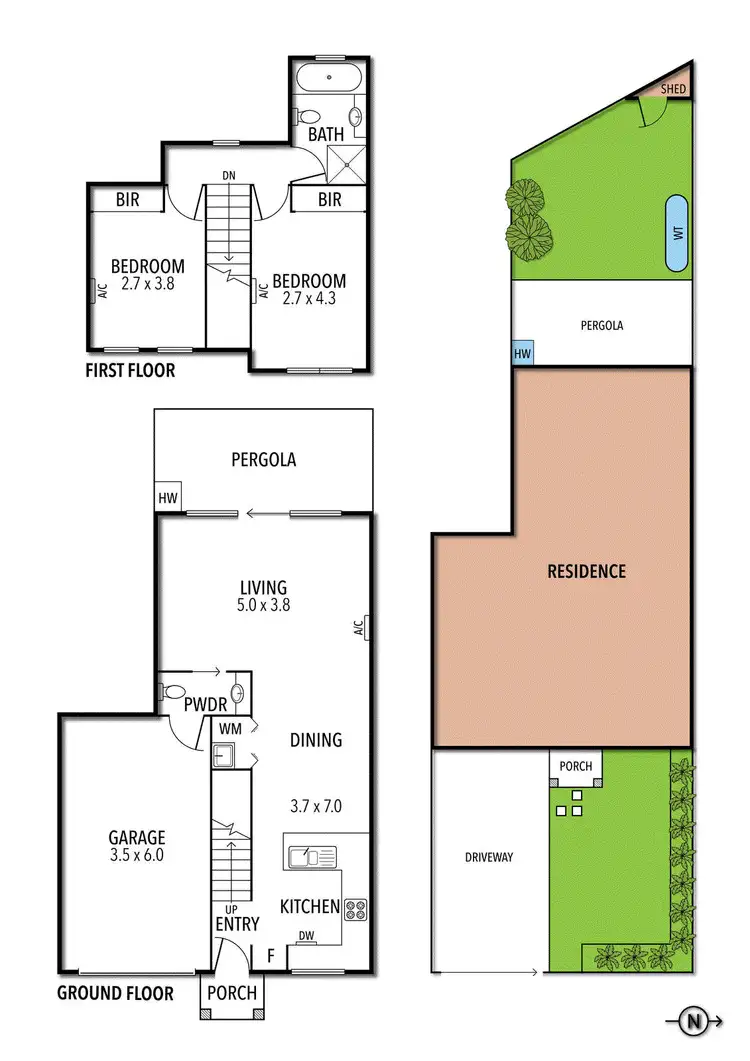 Floorplan of Homely townhouse listing, 203A Elizabeth Street, Coburg North VIC 3058