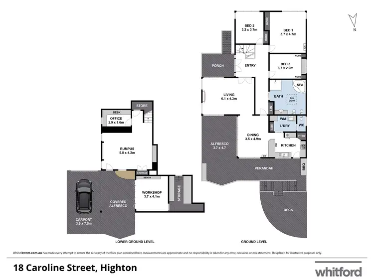 Floorplan of Homely house listing, 18 Caroline Street, Highton VIC 3216