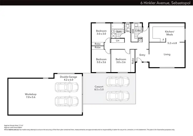 Floorplan of Homely house listing, 6 Hinkler Avenue, Sebastopol VIC 3356