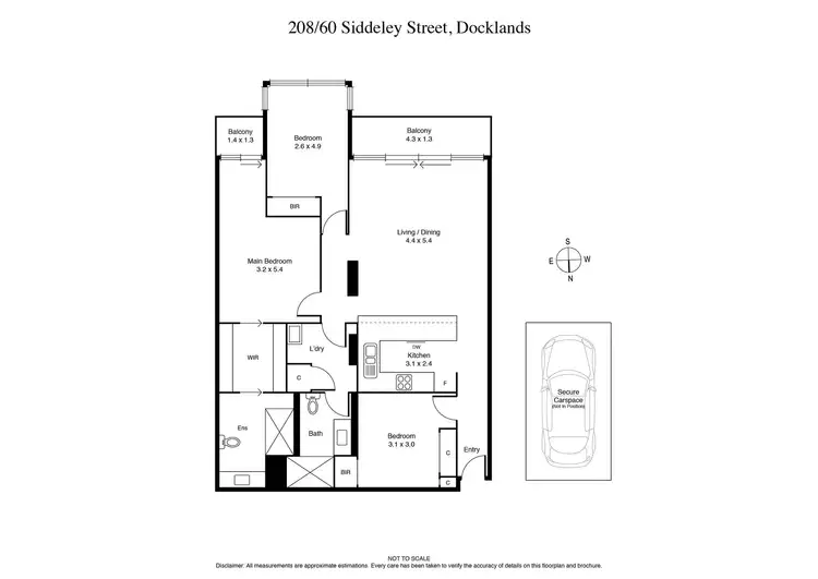 Floorplan of Homely apartment listing, 208/60 Siddeley Street, Docklands VIC 3008