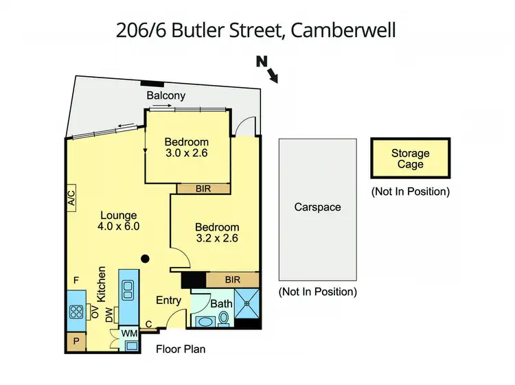 Floorplan of Homely apartment listing, 206/6 Butler Street, Camberwell VIC 3124