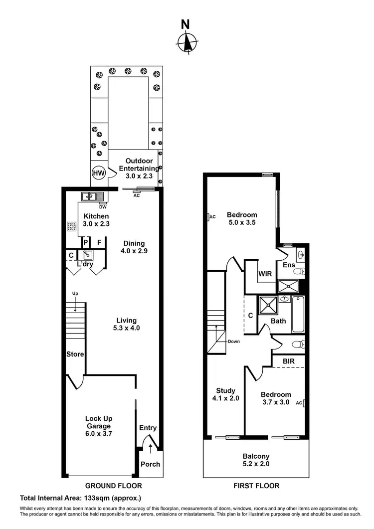 Floorplan of Homely townhouse listing, 33B Emma Street, Seddon VIC 3011